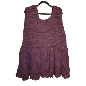 Vintage Crocheted Handmade Top 2X